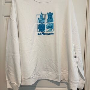 NWT Disney Parks 4 Park Embroidered Sweatshirt 1X